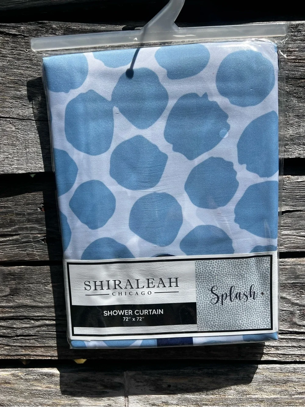 🚿NEW w/tags Shiraleah SPLASH Shower Curtain White Blue Fabric 72x72